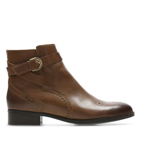 Clarks Womens Netley Olivia Ankle Boots Brown | UK-4017893 - Click Image to Close